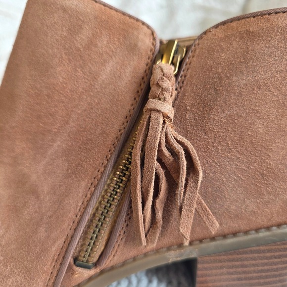 NEW Vionic Women's Shyanne Leather Suede Side Zip Ankle Booties Size 10 Brown - Picture 5 of 11